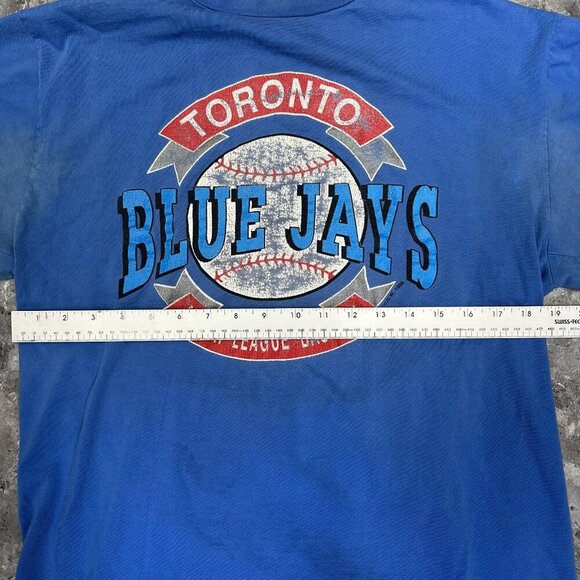 Toronto Blue Jays 1988 Short Sleeve Shirt Single Stitch L Waves Actionwear READ - Picture 7 of 8